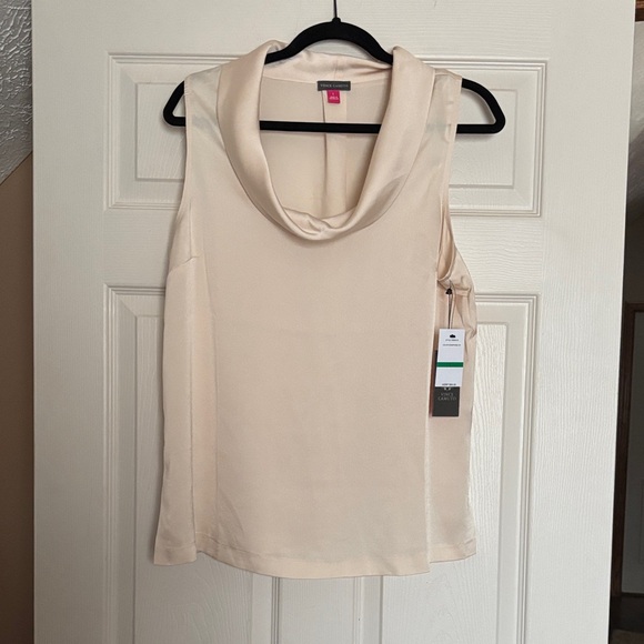 Vince Camuto Cream Sleeveless Cowl Neck Blouse - Picture 1 of 8